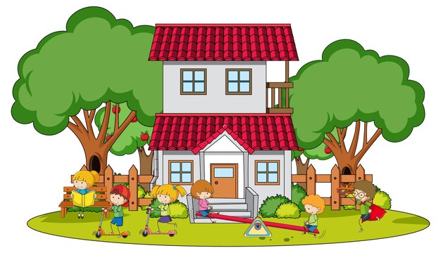 Doodle-Haus-Cartoon-Design