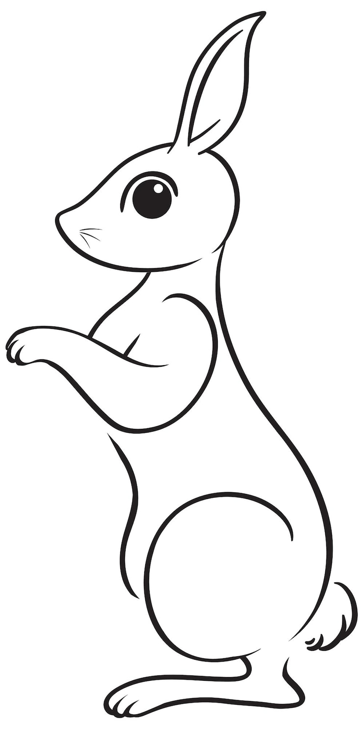 Kostenlose Vektor doodle-kaninchen-cartoon-figur