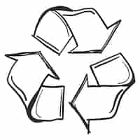 Kostenloser Vektor doodle recycling-symbol