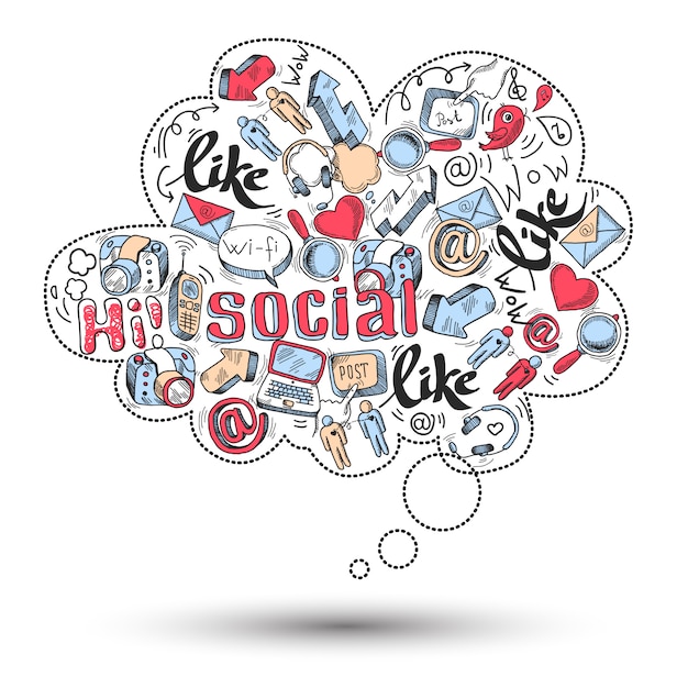 Doodle-social-media-infografiken