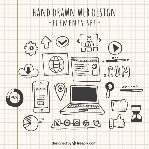 Kostenloser Vektor doodles web-design-element sammlung