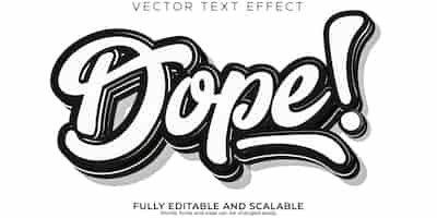 Kostenloser Vektor dope-pinsel-texteffekt editierbarer moderner schrifttypografie-schriftstil