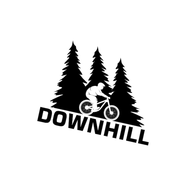 Downhill bike logo vorlagendesign Premium Vektoren