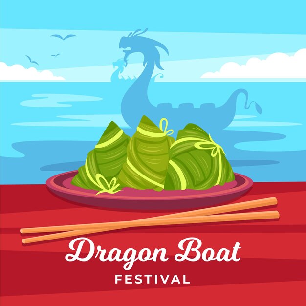 Drachenboote Zongzi Tapete