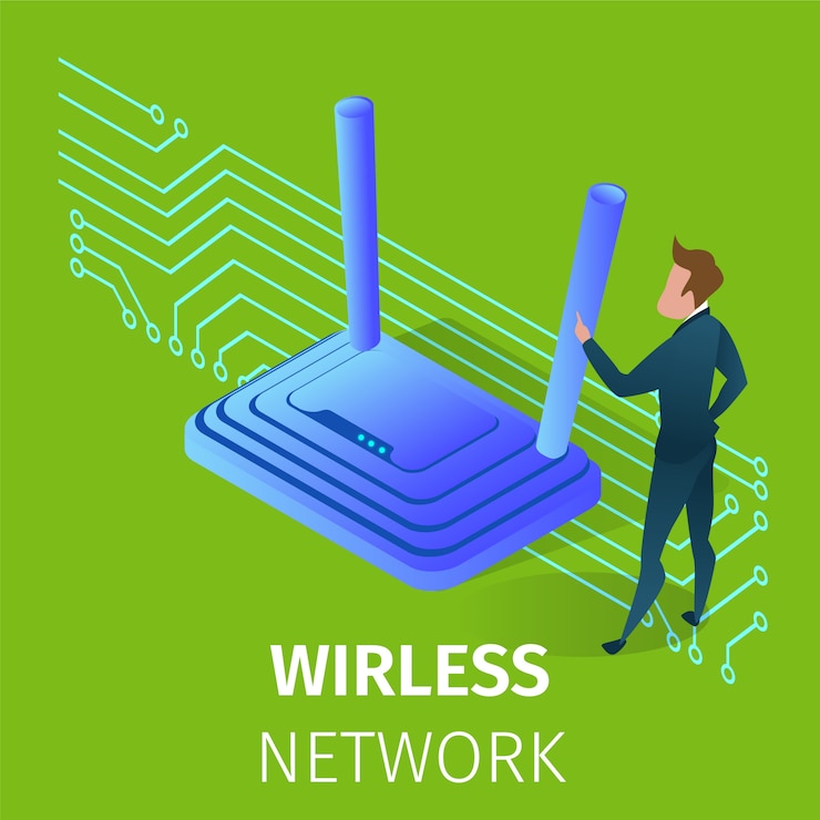 Kostenlose Vektor drahtlose wi-fi-netzwerktechnologie im menschlichen leben.