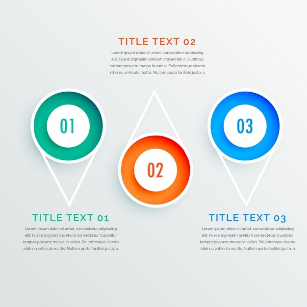 Kostenloser Vektor drei schritten kreis optionen infografik