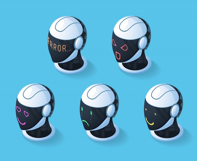 Kostenloser Vektor droid emotions icon set