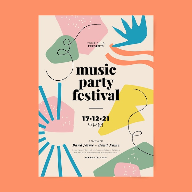 Druckvorlage für abstraktes Musikfestival