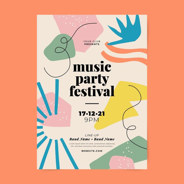 Druckvorlage für abstraktes Musikfestival
