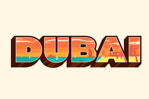 Dubai Stadt Schriftzug