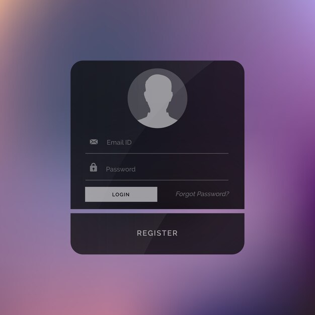 Dunkle Login ui Design-Vorlage