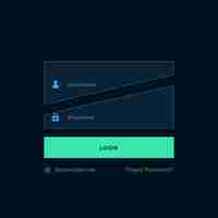 Kostenloser Vektor dunkle login vorlage ui design vektor