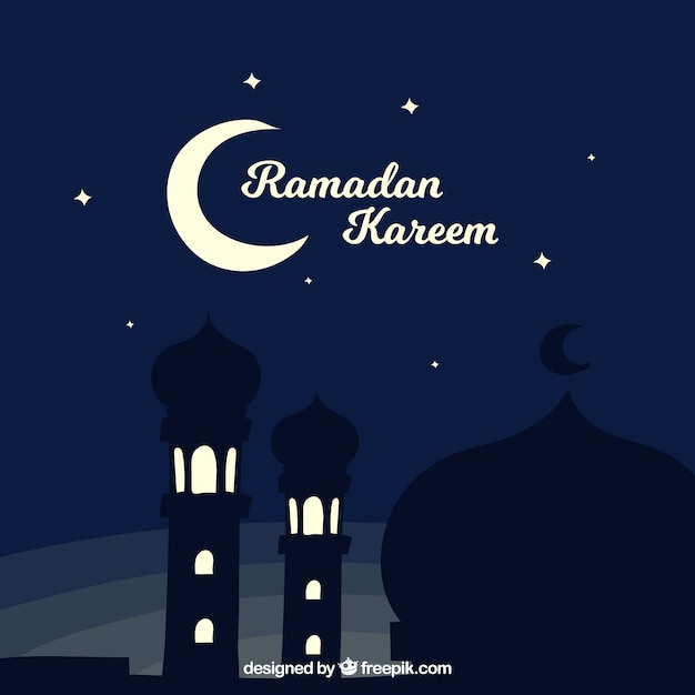 Kostenloser Vektor dunkler hintergrund von ramadan kareem