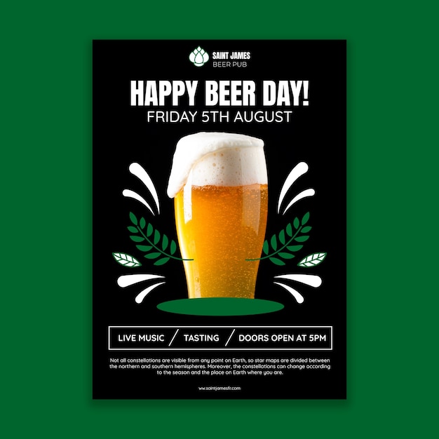 Kostenloser Vektor duotone happy beer day poster