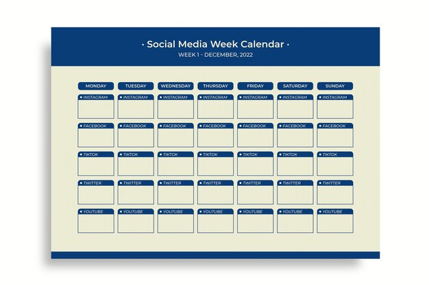 Duotone-Wochenkalender für Social-Media-Inhalte