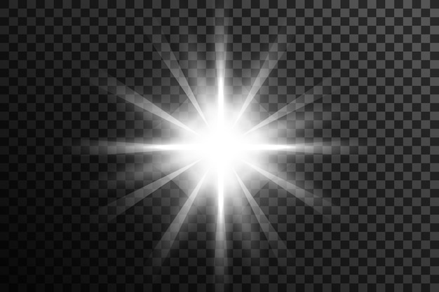 durchsichtige leuchtende weiße Spotlichtstrahlen Explosion