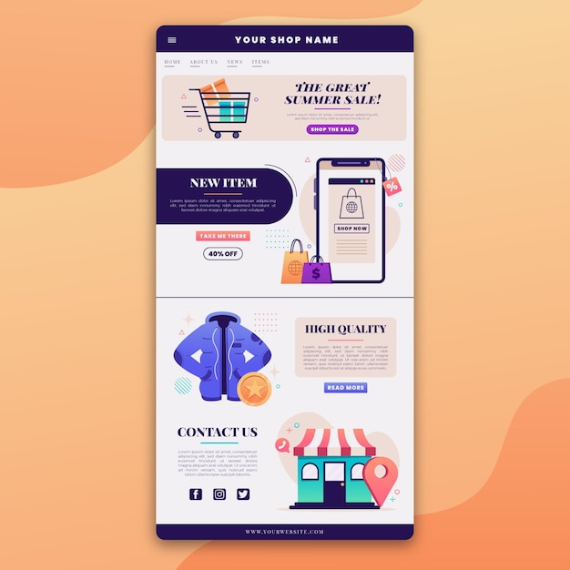 E-Commerce-E-Mail-Vorlage mit Abbildungen