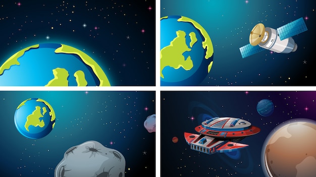 Earth Space Scene Set