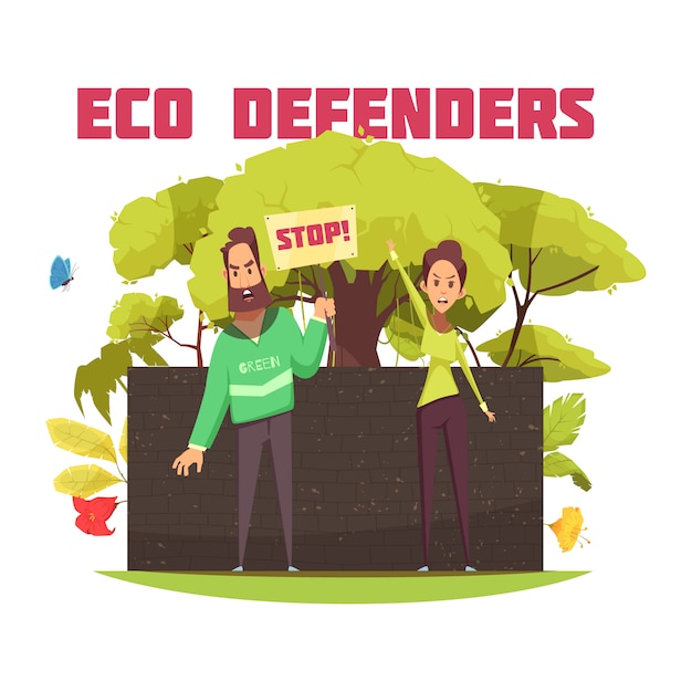 Eco defenders cartoon zusammensetzung