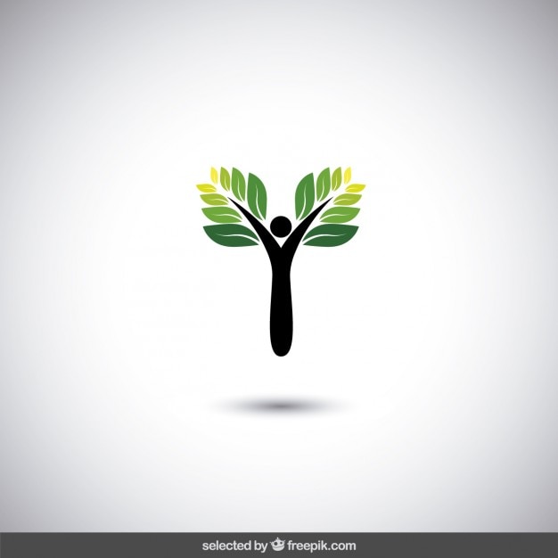 Kostenloser Vektor eco-logo mit abstrakten baum