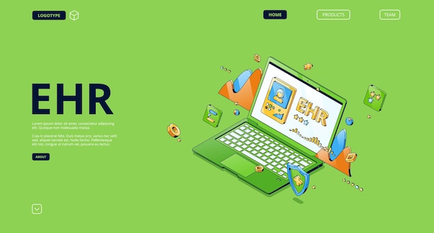 Ehr elektronische gesundheitsakte isometrische landingpage