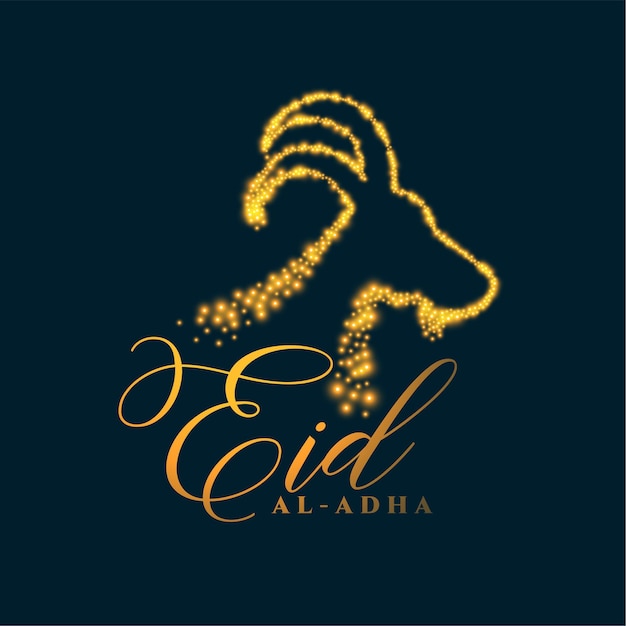 Eid al adha hintergrund mit funkelndem gesicht der ziege
