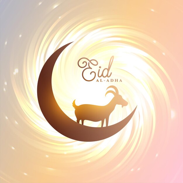 Eid al adha Mond und glänzender Festivalhintergrund der Ziege