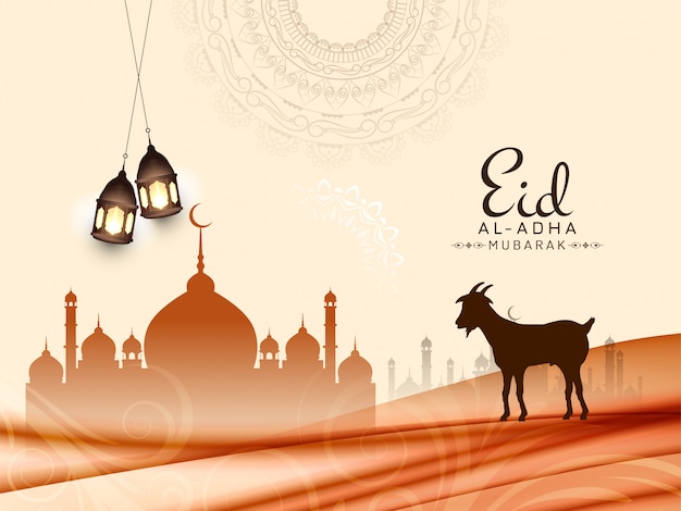 Eid al adha mubarak islamischer eleganter stilvoller hintergrund