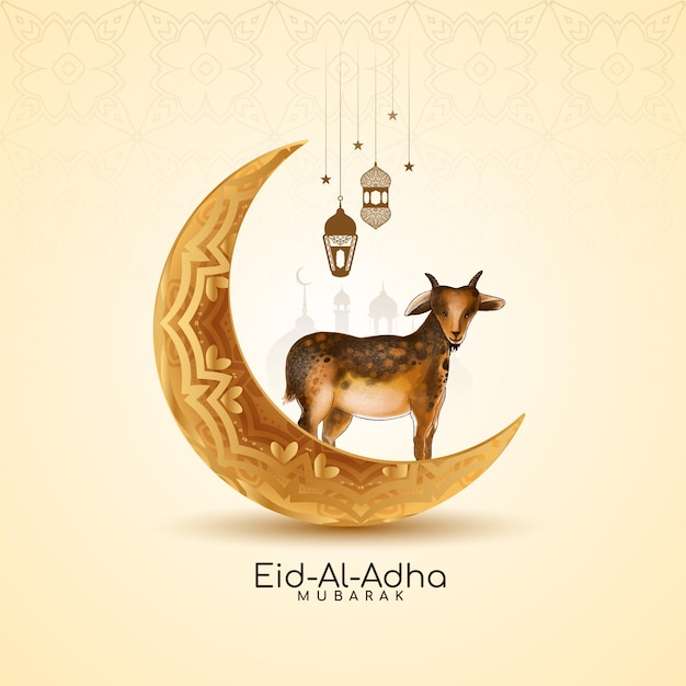 Eid al adha mubarak muslimischer traditioneller festivalhintergrund