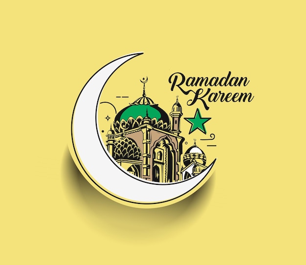 Eid al adha Mubarak Ramadan Kareem Text Vektorillustration