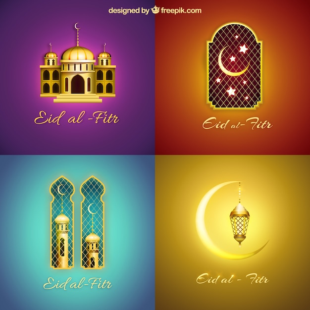 Eid al-fitr glänzende hintergrund-sammlung