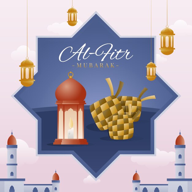 Eid al-fitr-Illustration mit Farbverlauf