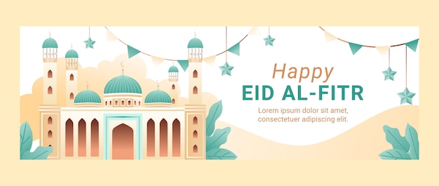 Eid al-fitr-vorlagendesign mit farbverlauf