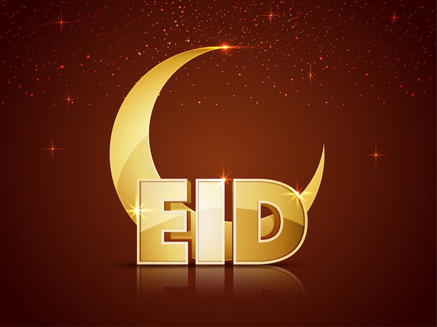 Kostenloser Vektor eid mubarack hintergrund mit mond