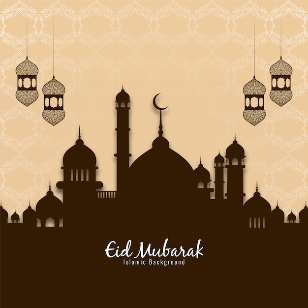 Eid mubarak eleganter vektorhintergrund