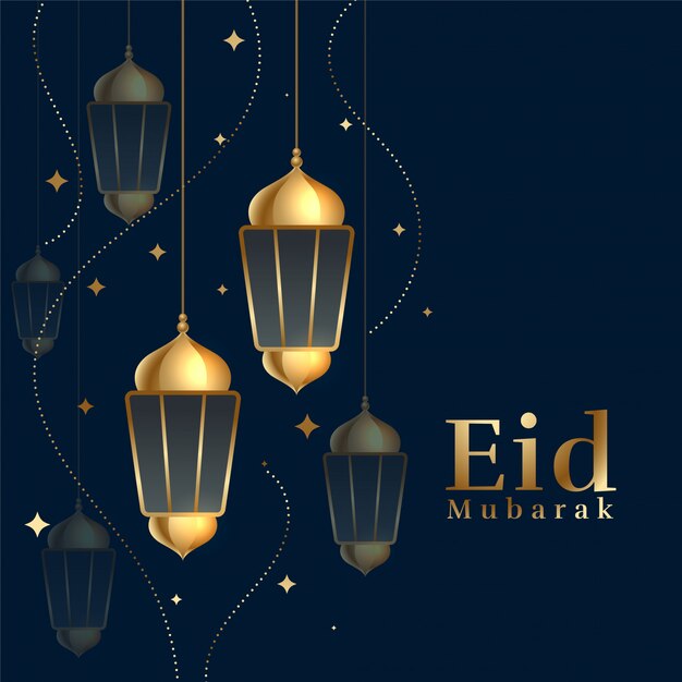 Eid Mubarak Hängelampen Dekoration Hintergrund Design