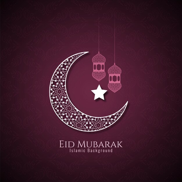 Eid Mubarak Hintergrund mit Halbmond