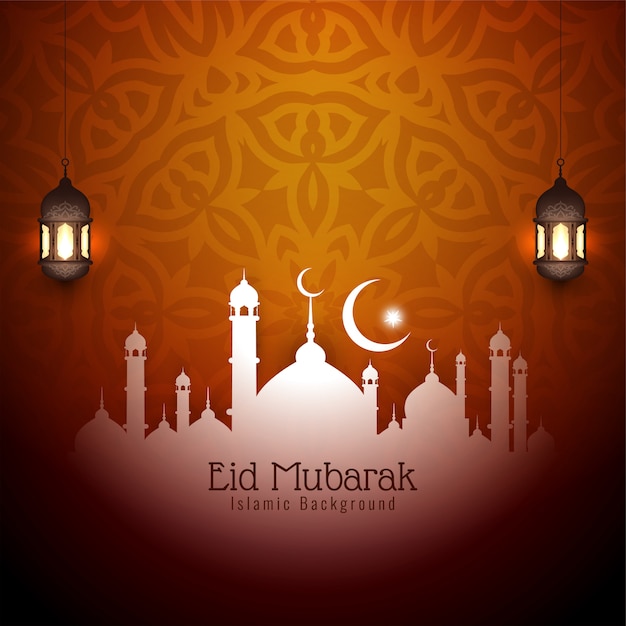 Eid mubarak islamischer dekorativer hintergrundentwurf