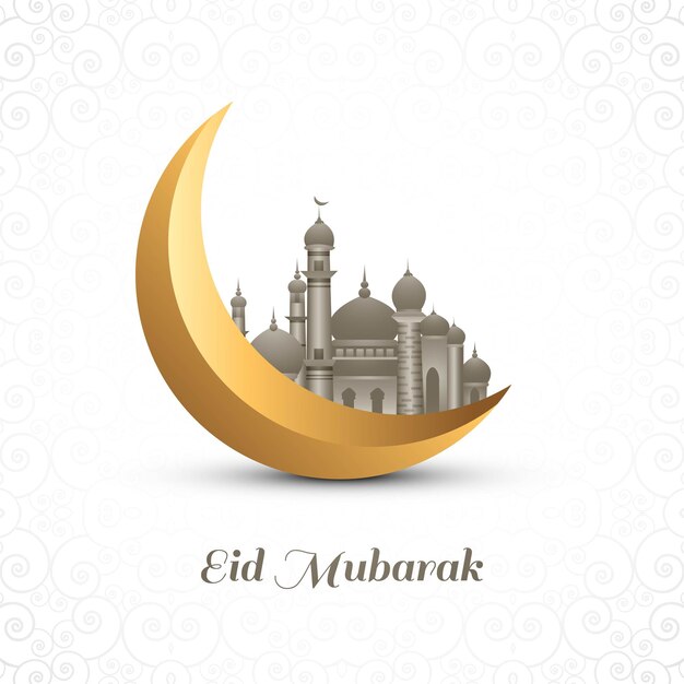 Eid mubarak mond und moschee festival hintergrund