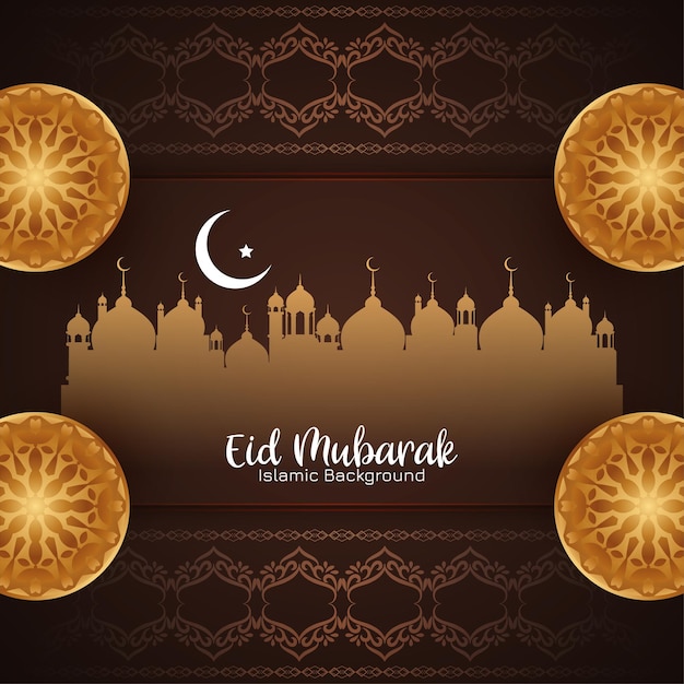 Eid Mubarak religiöser islamischer Festivalhintergrund-Designvektor