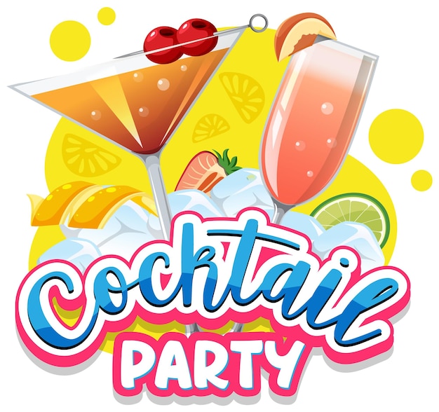 Ein bannertext für eine cocktailparty