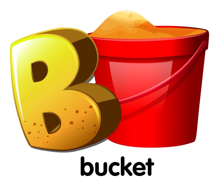 Kostenlose Vektor ein buchstabe b für eimer