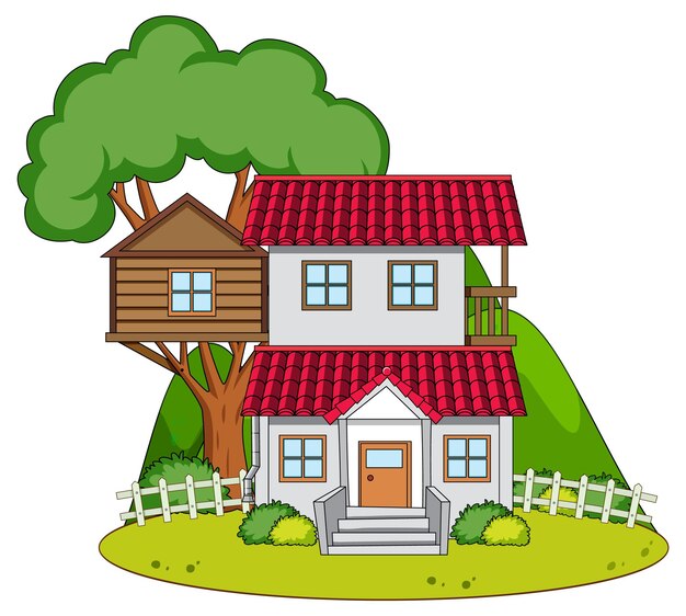 Ein einfaches Haus im Naturhintergrund