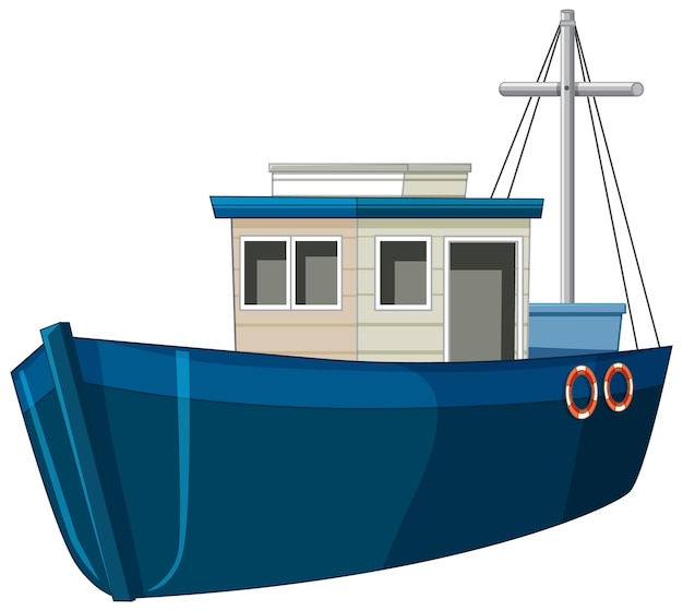 Kostenloser Vektor ein fischerboot isoliert