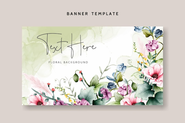 Ein florales Banner mit floralem Hintergrund