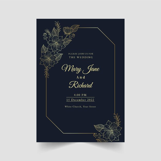 Ein glänzendes, goldenes, blumiges Hochzeitsgeschenk