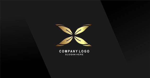 Kostenloser Vektor ein goldenes logo mit schwarzem hintergrund