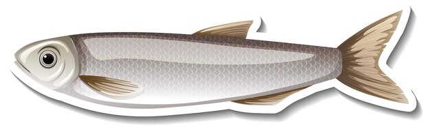 Ein grauer Fisch-Cartoon-Aufkleber