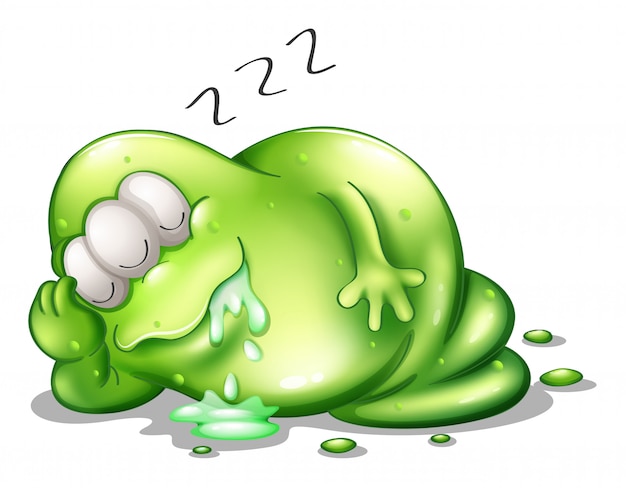 Ein greenslime Monster schlafen