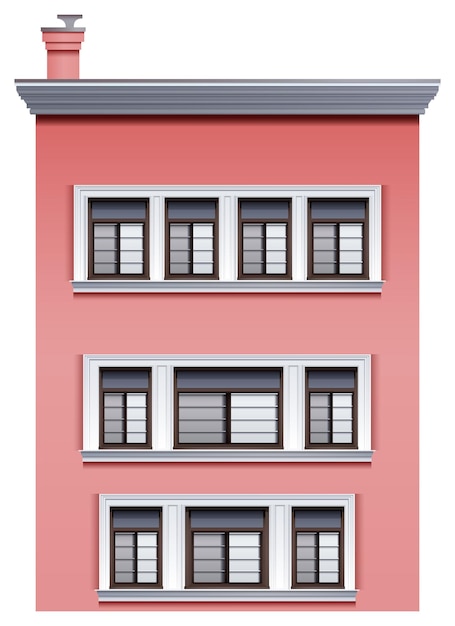 Ein hohes rosa Gebäude